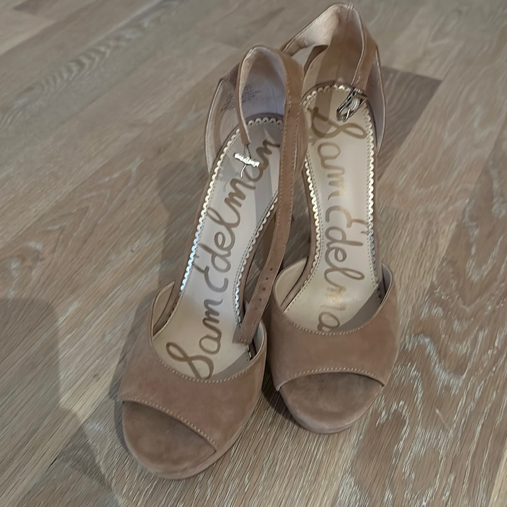 Sam Edelman suede platform open toe ankle strap